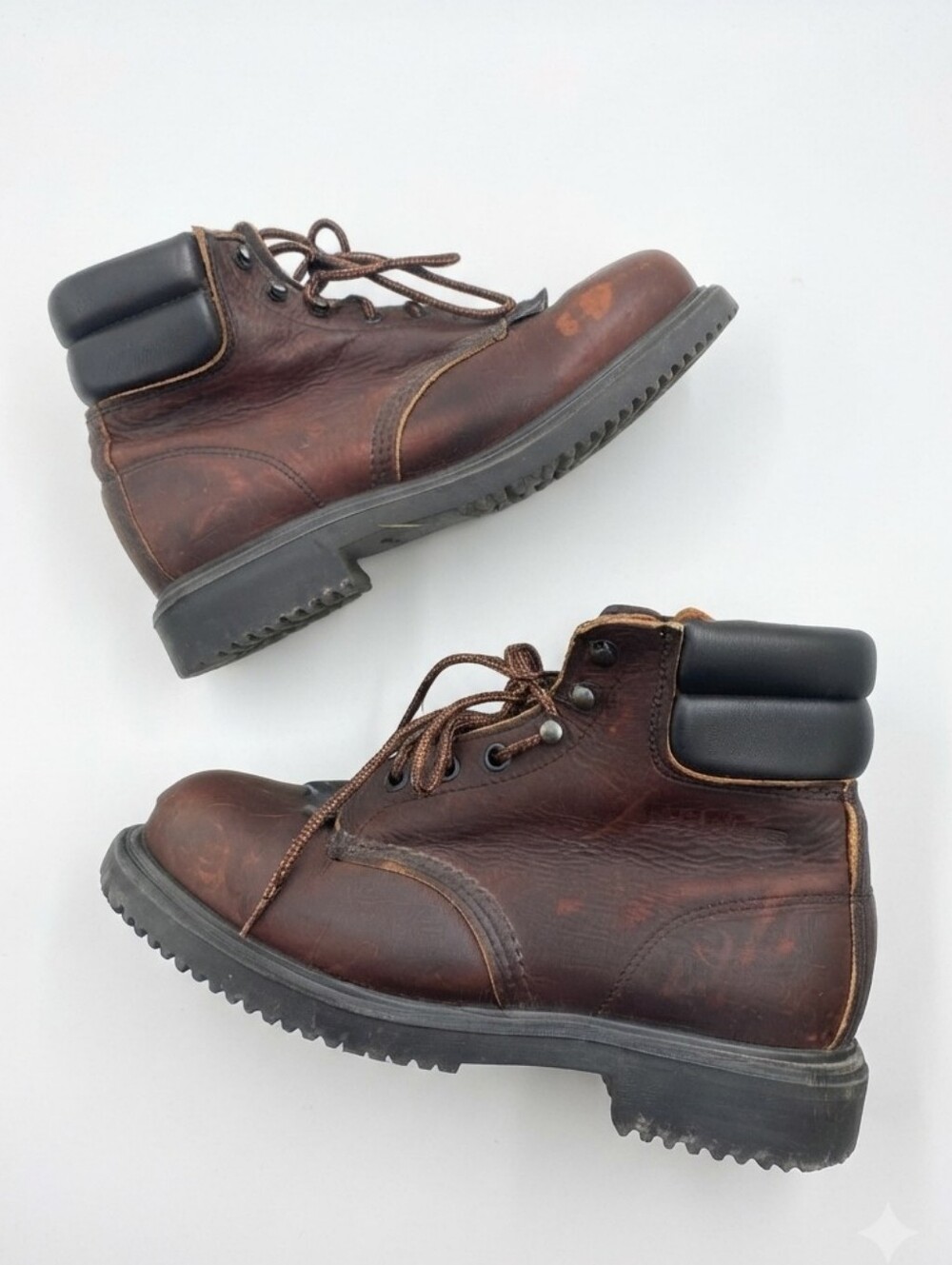 Vintage Red Wing SuperSole Brown Leather Work Boots Padded Collar Size 8